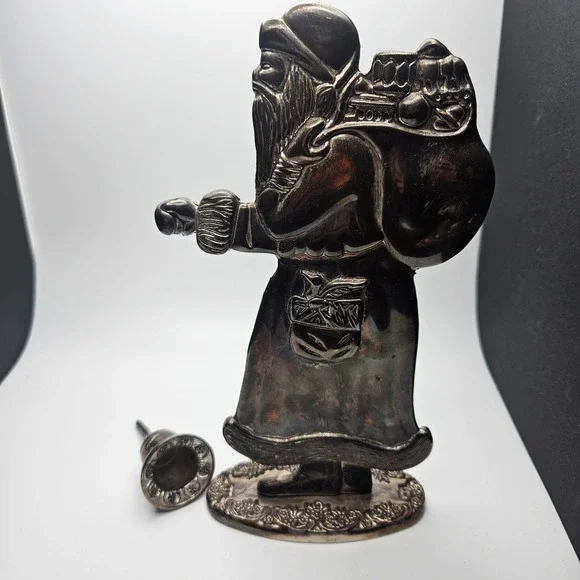 Vintage Santa Claus Metal Candle Holder Figurine Removable Cup Made in China - Picture 6 of 8
